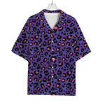 Purple And Pink Leopard Print Rayon Hawaiian Shirt