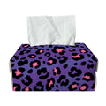 Purple And Pink Leopard Print Rectangle Tissue Box Cover