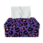 Purple And Pink Leopard Print Rectangle Tissue Box Cover