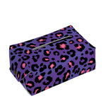 Purple And Pink Leopard Print Rectangle Tissue Box Cover