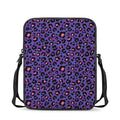 Purple And Pink Leopard Print Rectangular Crossbody Bag