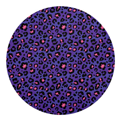 Purple And Pink Leopard Print Round Blanket
