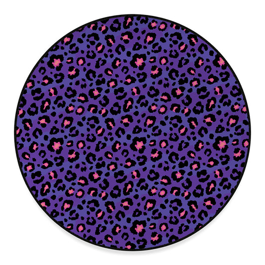 Purple And Pink Leopard Print Round Floor Mat