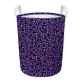 Purple And Pink Leopard Print Round Laundry Basket