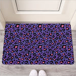 Purple And Pink Leopard Print Rubber Doormat