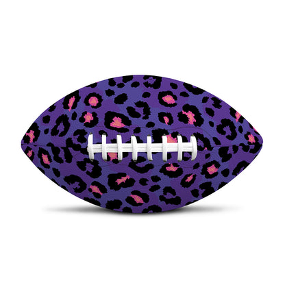 Purple And Pink Leopard Print Rugby Ball