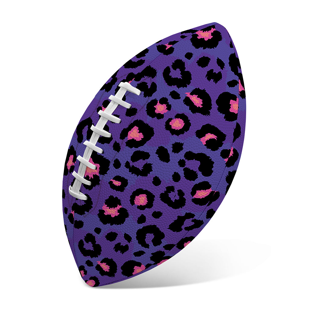 Purple And Pink Leopard Print Rugby Ball