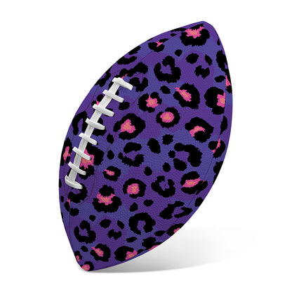 Purple And Pink Leopard Print Rugby Ball