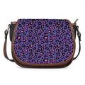 Purple And Pink Leopard Print Saddle Bag