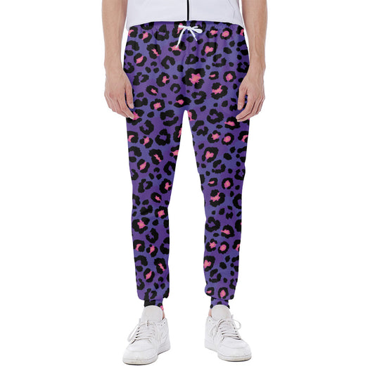 Purple And Pink Leopard Print Scuba Joggers