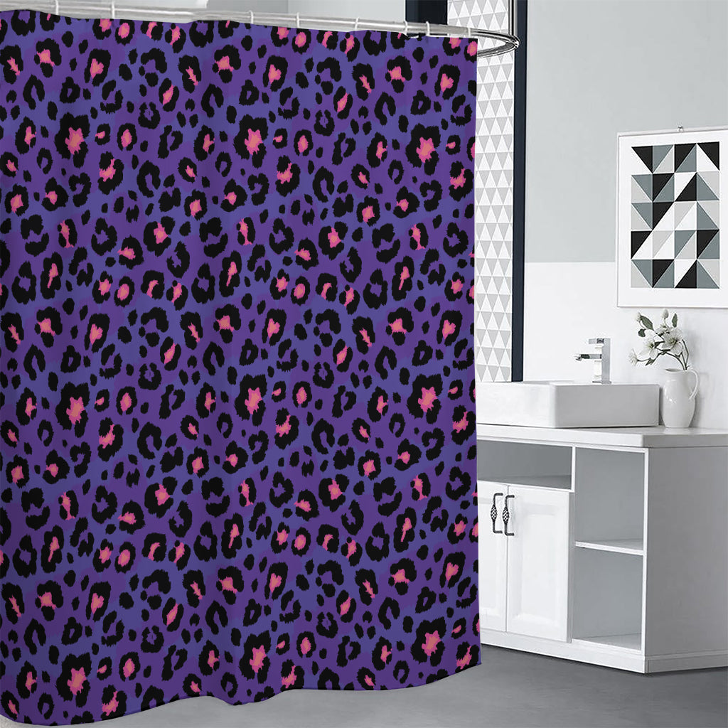Purple And Pink Leopard Print Shower Curtain