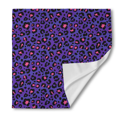Purple And Pink Leopard Print Silk Bandana