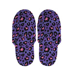 Purple And Pink Leopard Print Slippers