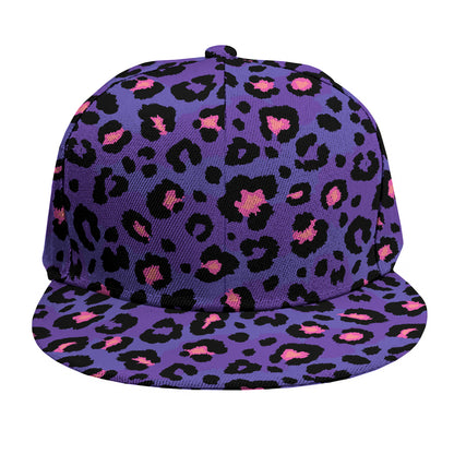 Purple And Pink Leopard Print Snapback Cap