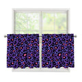 Purple And Pink Leopard Print Tier Curtains