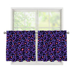 Purple And Pink Leopard Print Tier Curtains