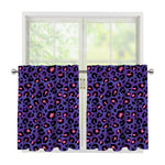 Purple And Pink Leopard Print Tier Curtains
