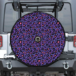 Purple And Pink Leopard Print Tire Cover With Camera Hole