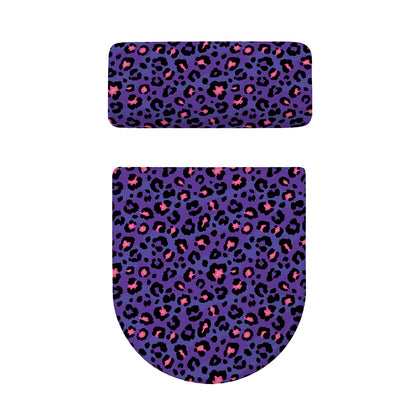 Purple And Pink Leopard Print Toilet Lid And Tank Cover Set