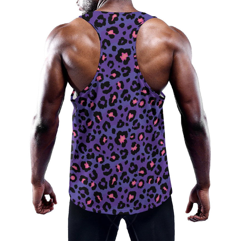 Purple And Pink Leopard Print Training Tank Top