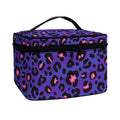 Purple And Pink Leopard Print Travel Makeup Bag
