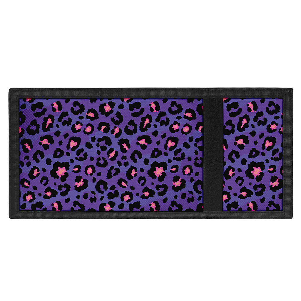 Purple And Pink Leopard Print Trifold Wallet