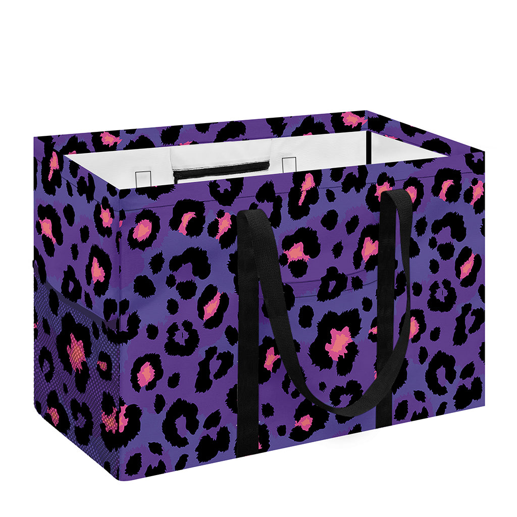 Purple And Pink Leopard Print Utility Tote Bag