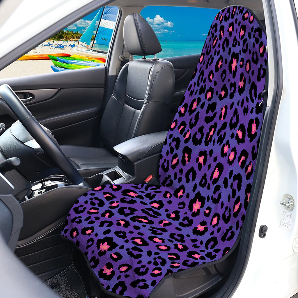 Purple And Pink Leopard Print Waterproof Car Seat Cover