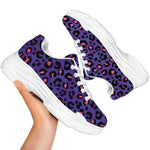 Purple And Pink Leopard Print White Chunky Shoes