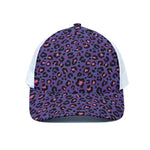 Purple And Pink Leopard Print White Mesh Trucker Cap
