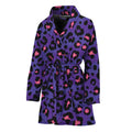 Purple And Pink Leopard Print Women's Bathrobe