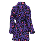 Purple And Pink Leopard Print Women's Bathrobe