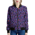Purple And Pink Leopard Print Women's Bomber Jacket