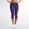 Purple And Pink Leopard Print Women's Capri Leggings