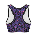 Purple And Pink Leopard Print Women's Sports Bra
