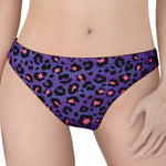 Purple And Pink Leopard Print Women's Thong