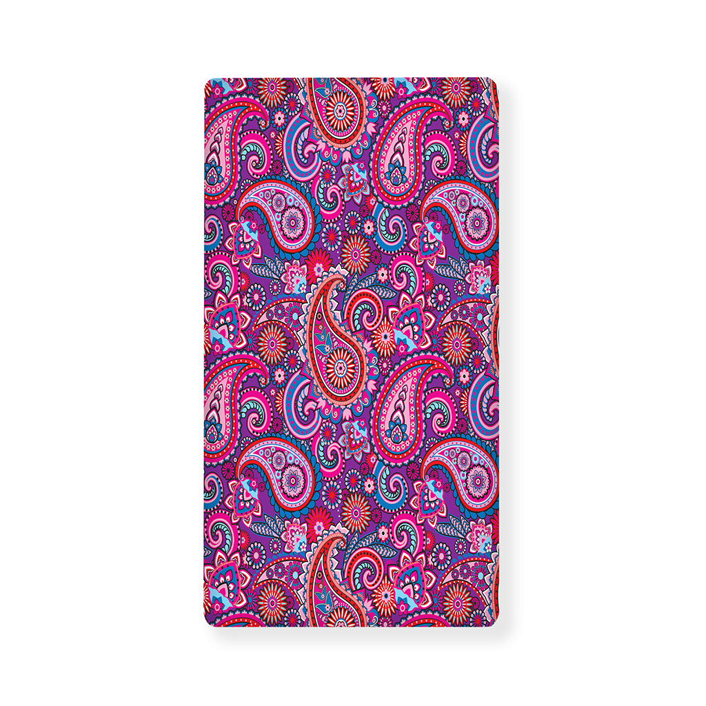 Purple And Pink Paisley Pattern Print Baby Crib Sheet