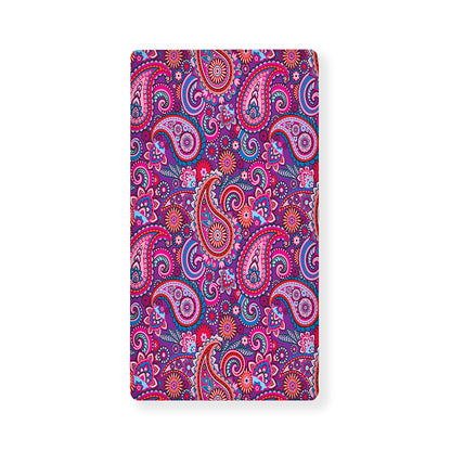 Purple And Pink Paisley Pattern Print Baby Crib Sheet