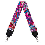 Purple And Pink Paisley Pattern Print Bag Strap