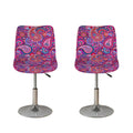 Purple And Pink Paisley Pattern Print Bar Stool Covers