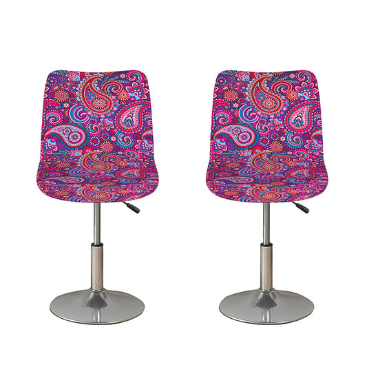 Purple And Pink Paisley Pattern Print Bar Stool Covers