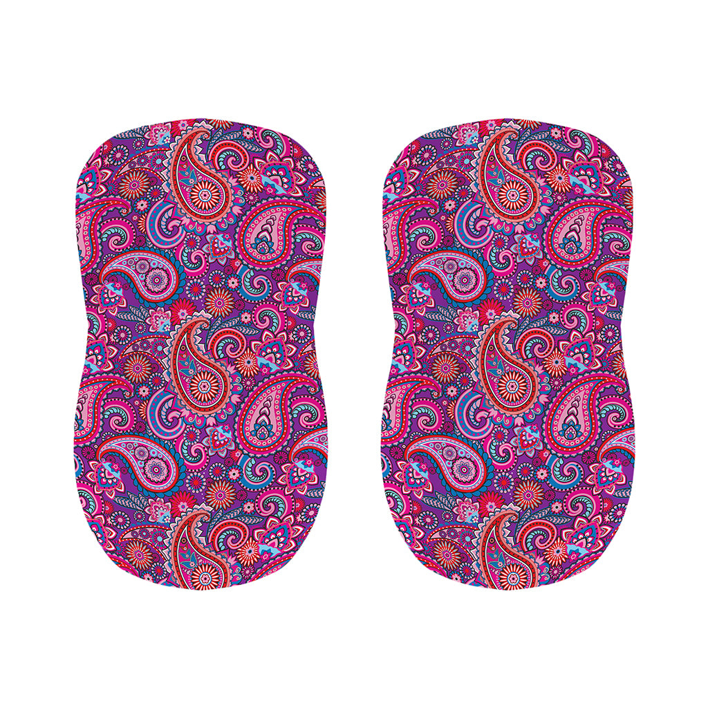 Purple And Pink Paisley Pattern Print Bar Stool Covers