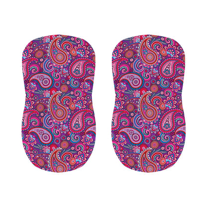 Purple And Pink Paisley Pattern Print Bar Stool Covers
