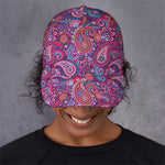 Purple And Pink Paisley Pattern Print Baseball Cap
