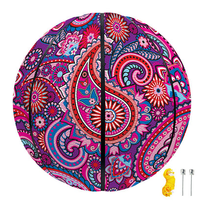 Purple And Pink Paisley Pattern Print Basketball