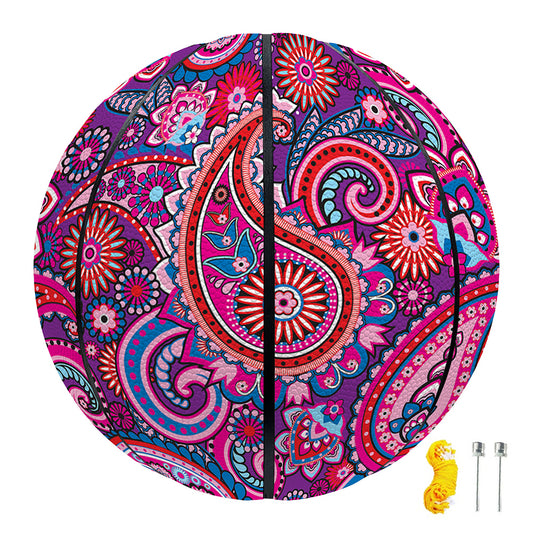 Purple And Pink Paisley Pattern Print Basketball