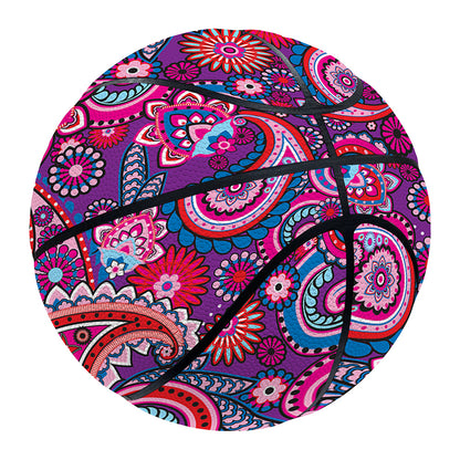 Purple And Pink Paisley Pattern Print Basketball