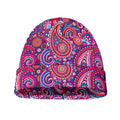 Purple And Pink Paisley Pattern Print Beanie