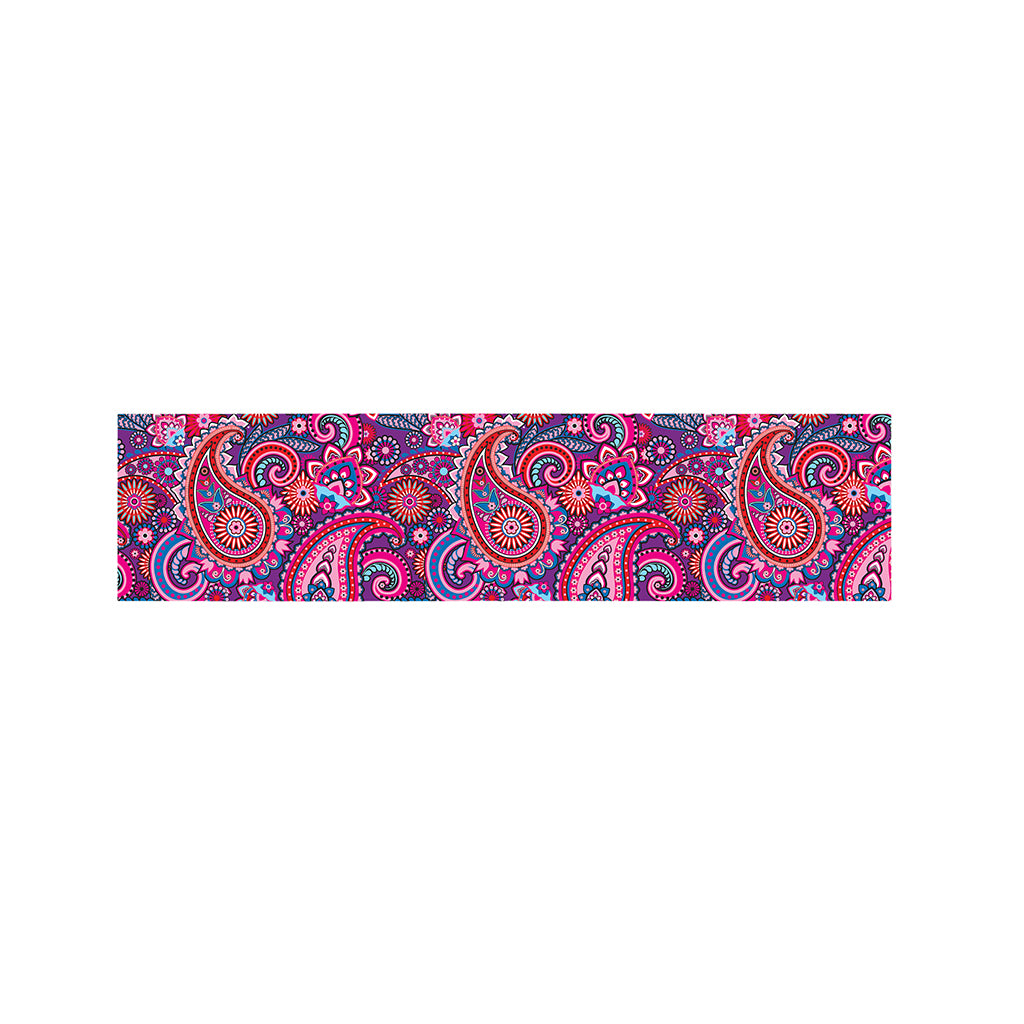 Purple And Pink Paisley Pattern Print Bed Runner
