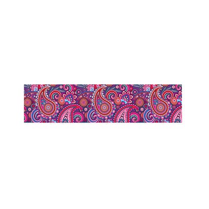 Purple And Pink Paisley Pattern Print Bed Runner